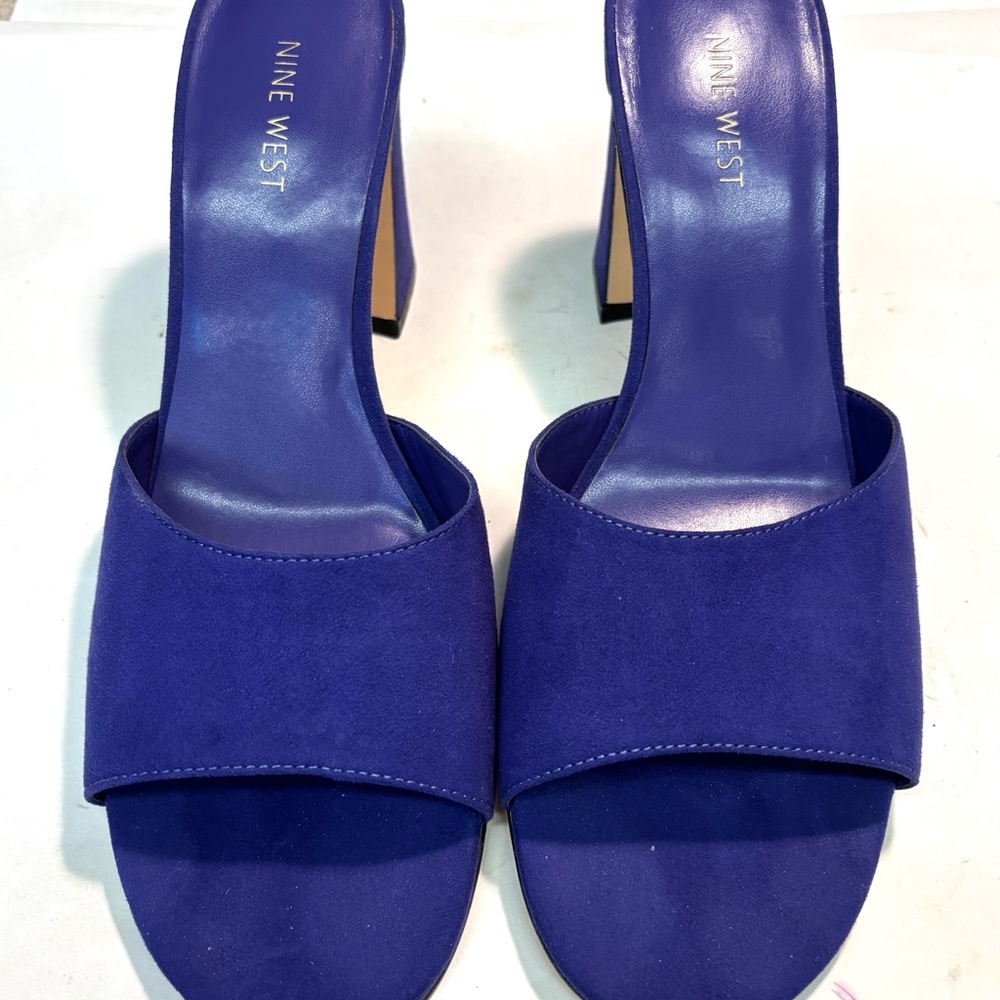 Nine West Women's Purplish/Blue Heeled Mules. Easy Walk